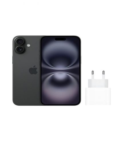 Apple iPhone 16 128GB Zwart + Apple Snellader
